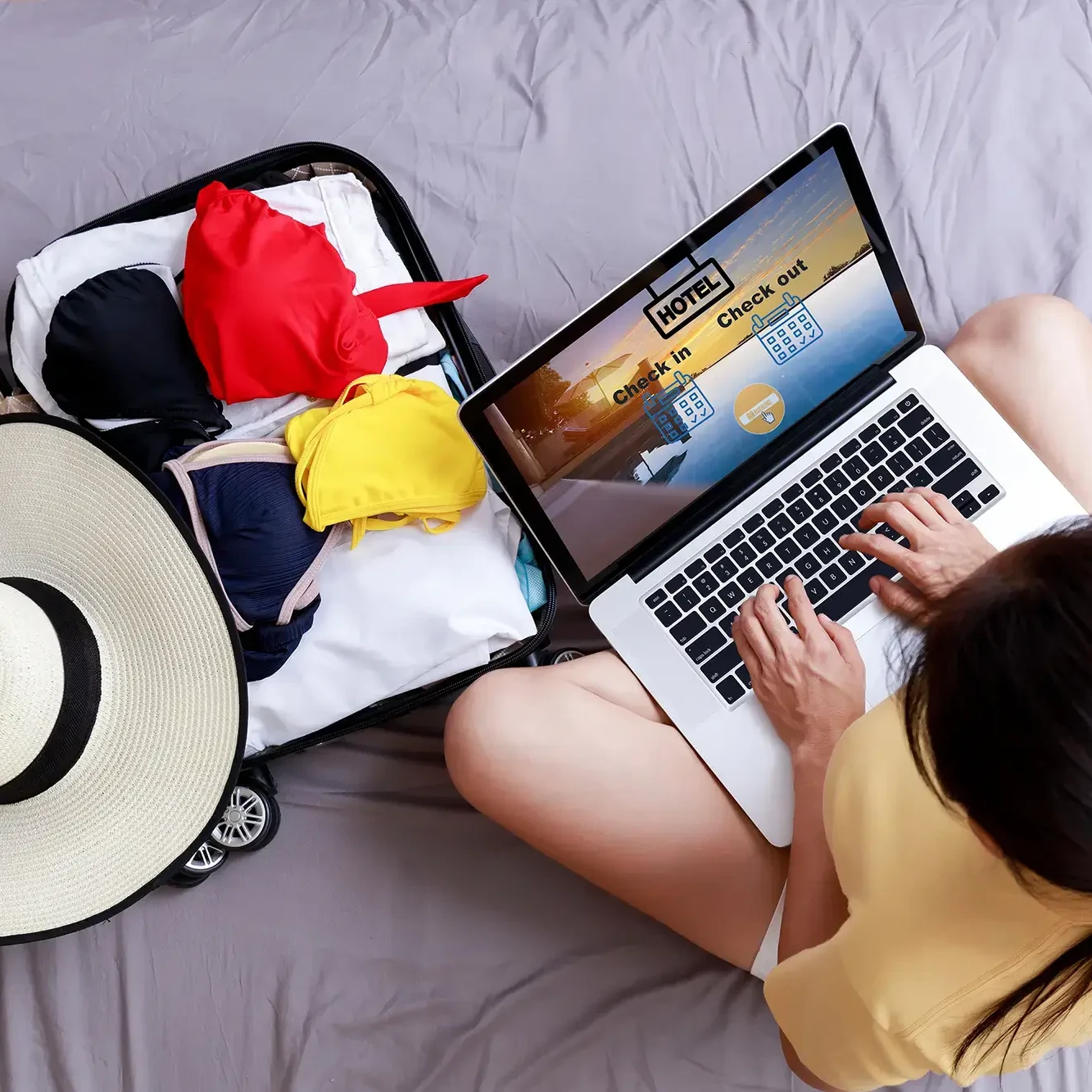 woman working on laptop